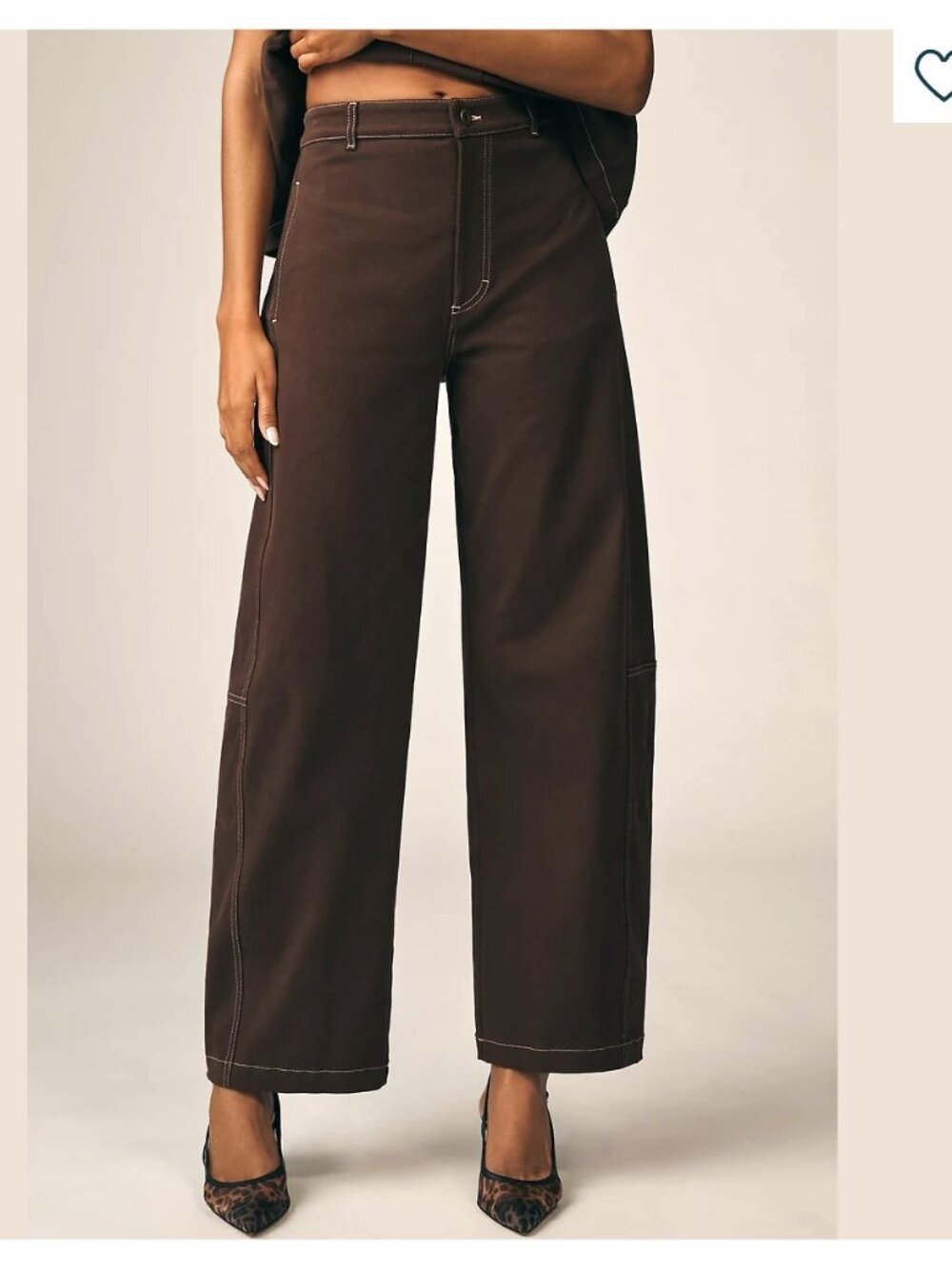 Maeve Curve Puddle Pants Brown 24W PLUS SIZE